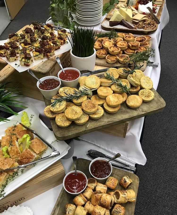 Professional catering put out for a corporate event.
